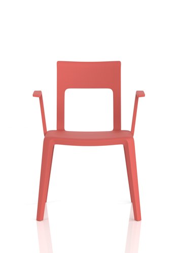 Nest Edge Stacking Cafe & Bistro Chair Red with Arms