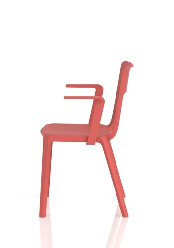Nest Edge Stacking Cafe & Bistro Chair Red with Arms