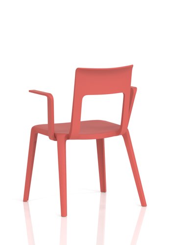 Nest Edge Stacking Cafe & Bistro Chair Red with Arms
