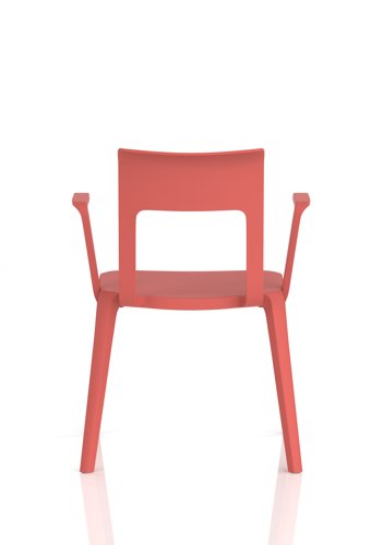Nest Edge Stacking Cafe & Bistro Chair Red with Arms