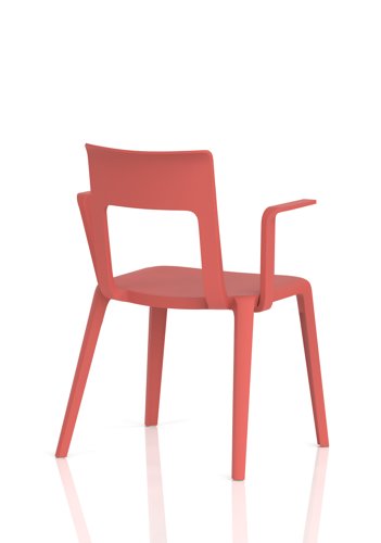 Nest Edge Stacking Cafe & Bistro Chair Red with Arms