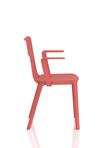 Nest Edge Stacking Cafe & Bistro Chair Red with Arms