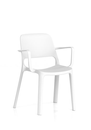 Nest Loop Stacking Cafe & Bistro Chair White with Arms