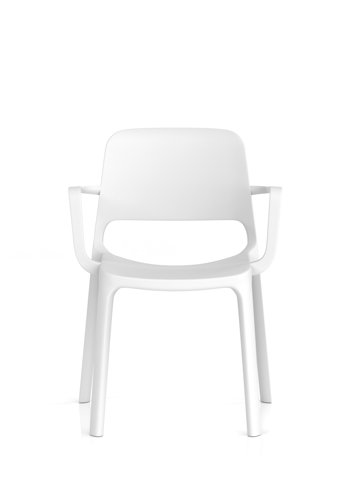 Nest Loop Stacking Cafe & Bistro Chair White with Arms