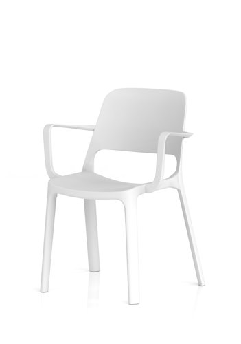 Nest Loop Stacking Cafe & Bistro Chair White with Arms