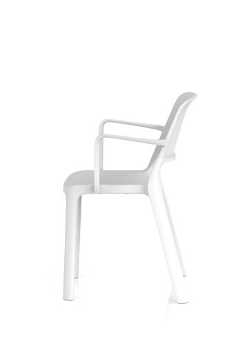 Nest Loop Stacking Cafe & Bistro Chair White with Arms