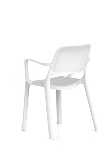 Nest Loop Stacking Cafe & Bistro Chair White with Arms