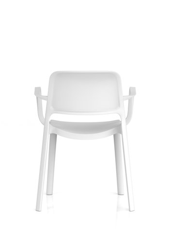 Nest Loop Stacking Cafe & Bistro Chair White with Arms