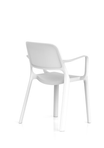 Nest Loop Stacking Cafe & Bistro Chair White with Arms