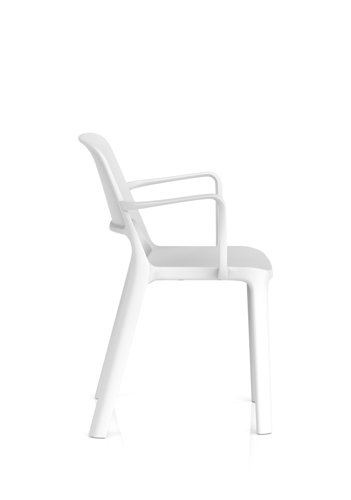 Nest Loop Stacking Cafe & Bistro Chair White with Arms