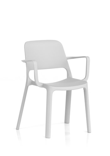 Nest Loop Stacking Cafe & Bistro Chair Grey with Arms