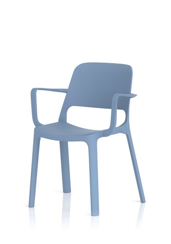 Nest Loop Stacking Cafe & Bistro Chair Blue with Arms