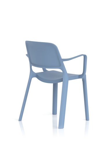 Nest Loop Stacking Cafe & Bistro Chair Blue with Arms