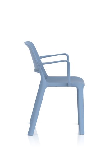 Nest Loop Stacking Cafe & Bistro Chair Blue with Arms