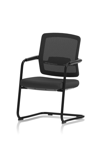 Flint Mesh Back Cantilever Chair Black
