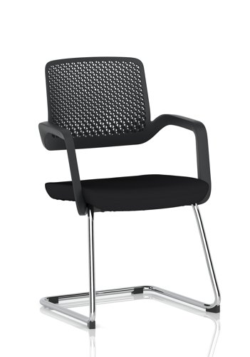 Cosmo Cantilever Chair Black Frame Black Seat