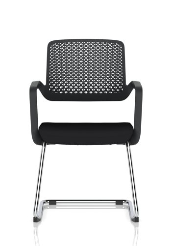 Cosmo Cantilever Chair Black Frame Black Seat
