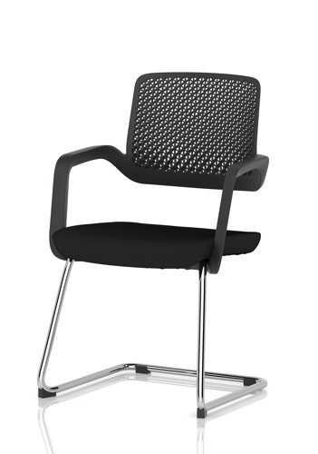 Cosmo Cantilever Chair Black Frame Black Seat