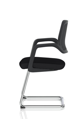 Cosmo Cantilever Chair Black Frame Black Seat