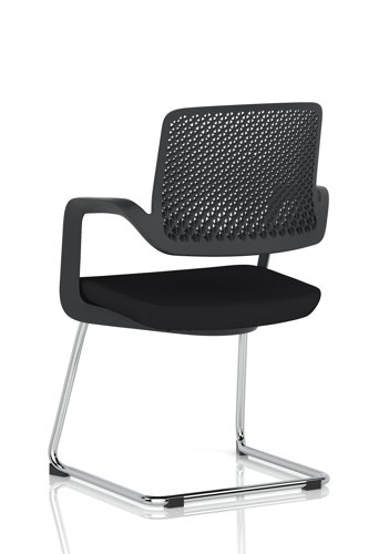 Cosmo Cantilever Chair Black Frame Black Seat