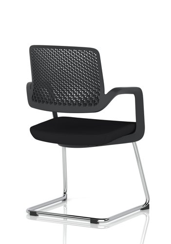 Cosmo Cantilever Chair Black Frame Black Seat