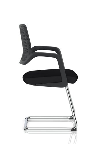 Cosmo Cantilever Chair Black Frame Black Seat