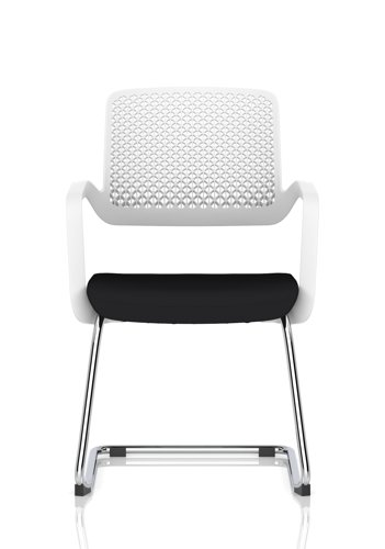 Cosmo Cantilever Chair White Frame Black Seat