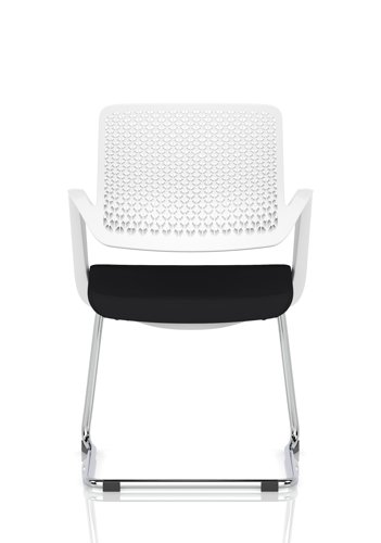 Cosmo Cantilever Chair White Frame Black Seat