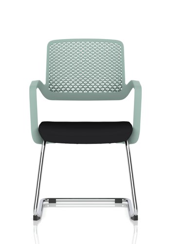 Cosmo Cantilever Chair Green Frame Black Seat
