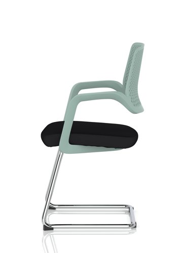 Cosmo Cantilever Chair Green Frame Black Seat