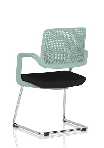Cosmo Cantilever Chair Green Frame Black Seat