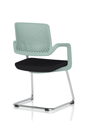 Cosmo Cantilever Chair Green Frame Black Seat