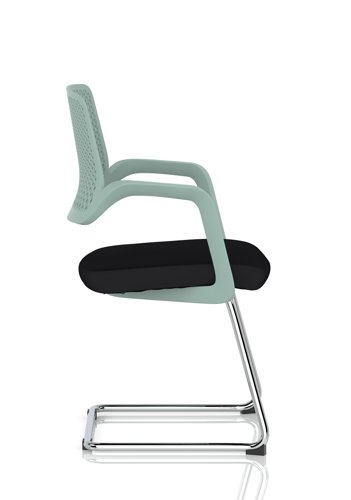 Cosmo Cantilever Chair Green Frame Black Seat