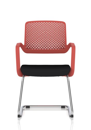Cosmo Cantilever Chair Red Frame Black Seat