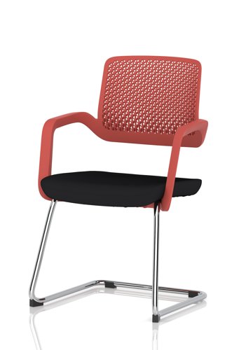Cosmo Cantilever Chair Red Frame Black Seat