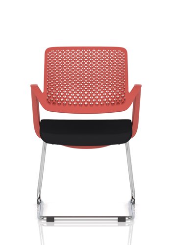 Cosmo Cantilever Chair Red Frame Black Seat