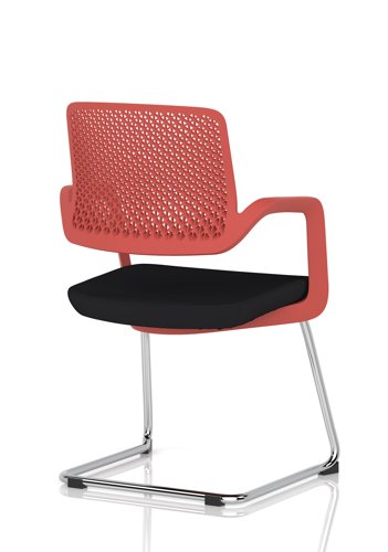 Cosmo Cantilever Chair Red Frame Black Seat