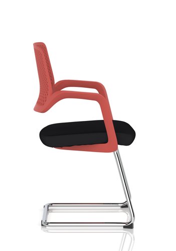 Cosmo Cantilever Chair Red Frame Black Seat