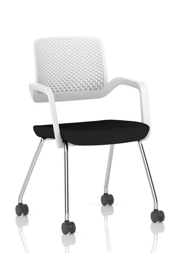 Cosmo Training Chair White Frame Black Seat