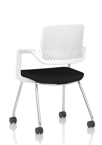 Cosmo Training Chair White Frame Black Seat