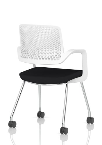 Cosmo Training Chair White Frame Black Seat
