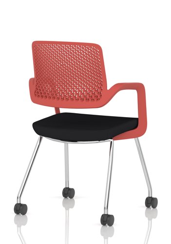 Cosmo Training Chair Red Frame Black Seat