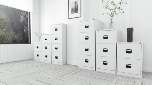 BS0005 Qube by Bisley 2 Drawer Filing Cabinet Chalk White