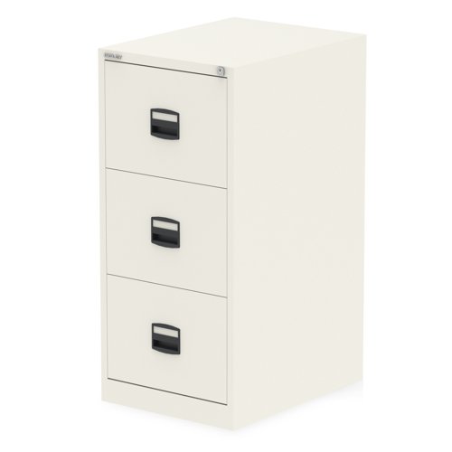 BS0008 Qube by Bisley 3 Drawer Filing Cabinet Chalk White 