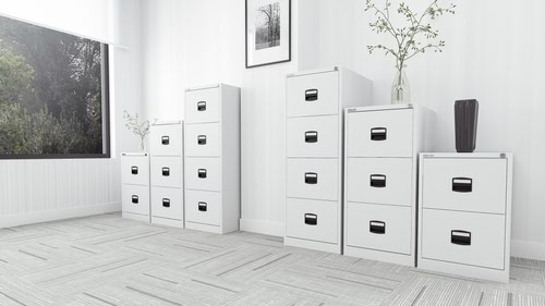 Qube by Bisley 3 Drawer Filing Cabinet Chalk White  BS0008