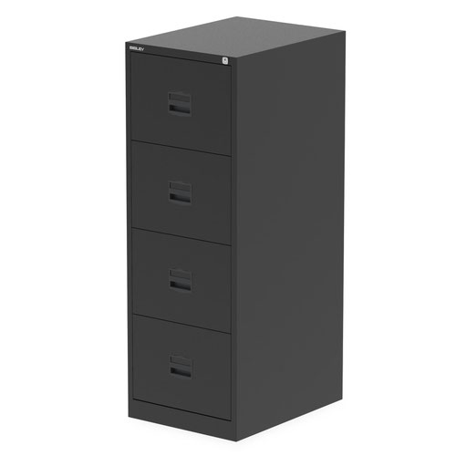 Qube by Bisley 4 Drawer Filing Cabinet Black  BS0009