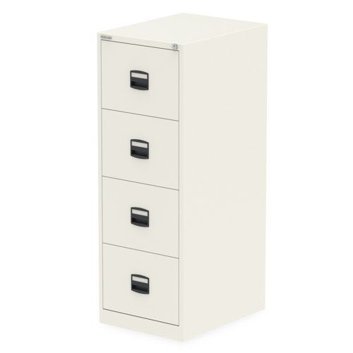 Qube by Bisley 4 Drawer Filing Cabinet Chalk White 