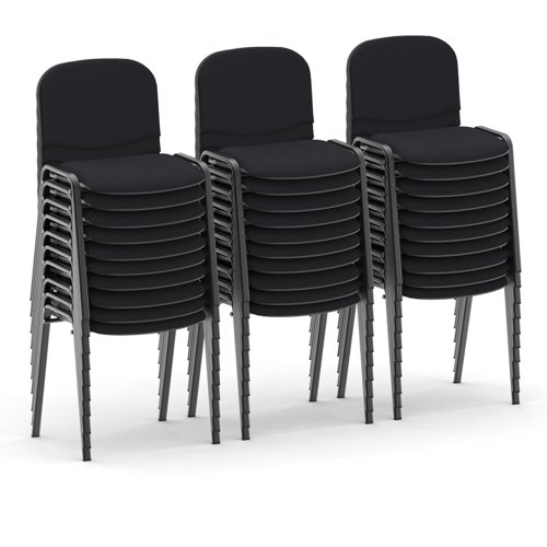 ISO Stacking Chair Black Fabric Black Frame (Bundle of 30)