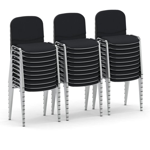 ISO Stacking Chair Black Fabric Chrome Frame (Bundle of 30)