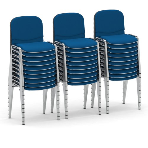 ISO Stacking Chair Blue Fabric Chrome Frame (Bundle of 30)